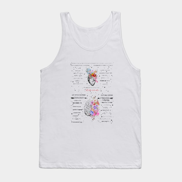 Heart and brain Tank Top by RosaliArt